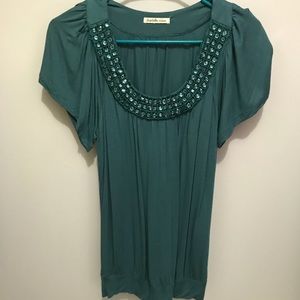 Beautiful Stoned blue shirt